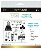 Birthday Bliss - Deco Foil Adhesive Transfer Sheets by Gina K  5.9" x 5.9"