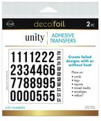 Just Numbers - Deco Foil Adhesive Transfer Sheets by Unity 5.9" x 5.9"