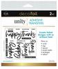 Sentiments 1 - Deco Foil Adhesive Transfer Sheets by Unity 5.9" x 5.9"
