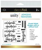 Let's Celebrate - Deco Foil Adhesive Transfer Sheets by Unity 5.9" x 5.9"