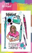 Always  Thinking - Creative Expressions Jane's Doodles Clear Stamp Set 6"X8"