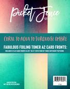Coral To Aqua To Turquoise Ombre Fabulous Foiling Toner A2 Card Fronts - Picket Fence Studios