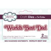 World's Best Dad, By Sue Wilson - Creative Expressions Mini Shadowed Sentiments Craft Die