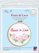 Peace & Love   - Jack Dempsey Stamped Hoop Kits 6"