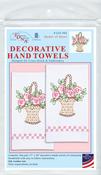 Basket Of Roses   - Jack Dempsey Stamped Decorative Hand Towel Pair 17"X28"