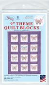 Butterflies   - Jack Dempsey Themed Stamped White Quilt Blocks 9"X9" 12/Pkg