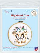 Highland Cow   - Jack Dempsey Stamped Hoop Kits 6"