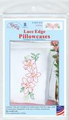 Lillies  - Jack Dempsey Stamped Pillowcases W/White Lace Edge 2/Pkg