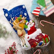 Santa's Toy Delivery - Bucilla Felt Stocking Applique Kit 18" Long