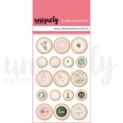 Peonies & Proteas Wooden Button Stickers - Uniquely Creative