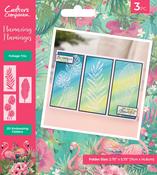 Foliage Trio - Flamazing Flamingo 2D Embossing Folders 2.75"X5.75" 3/Pkg