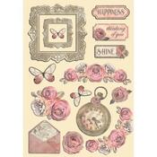Shabby Rose Colored Wooden Shapes - Stamperia