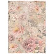 Rose Pattern Rice Paper - Shabby Rose - Stamperia