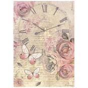 Clock Rice Paper - Shabby Rose - Stamperia