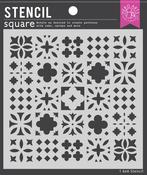Decorative Tile Pattern - Hero Arts Stencil 6"X6"