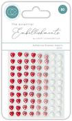 Assorted Colors - Craft Consortium Adhesive Enamel Hearts 80/Pkg