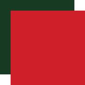 Red - Dark Green Coordinating Solid Paper - Nutcracker Christmas - Echo Park - PRE ORDER