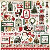 A Vintage Christmas Element Sticker - Carta Bella - PRE ORDER