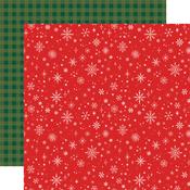 Red Snowflakes Paper - Christmas Joy - Echo Park - PRE ORDER