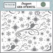 Snowflakes And Swirls Stencil - Winter Wonderland - Carta Bella - PRE ORDER