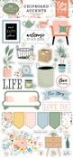 Our Happy Place 6x13 Chipboard Accents - Echo Park - PRE ORDER