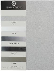 Silver - Harmony Precious Metals Cardstock 8.5"X11" 20/Pkg