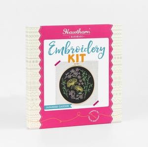 Black Japanese Garden Embroidery Kit- Hawthorn Handmade