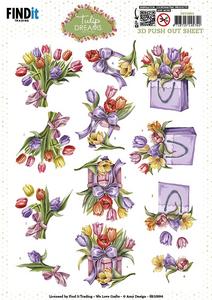 Colorful Tulips, Tulip Dreams - Find It Trading Amy Design 3D Punchout Sheet