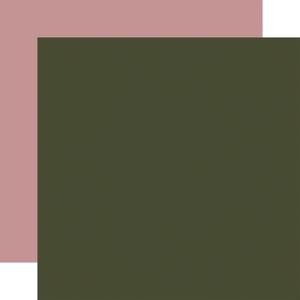Dark Green / Purple Coordinating Solid Paper - Pressed Floral - Carta Bella - PRE ORDER