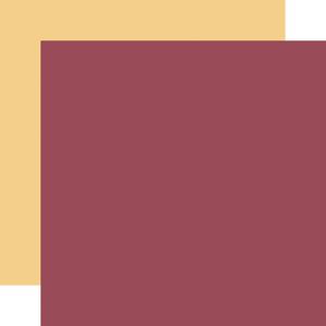 Burgundy / Yellow Coordinating Solid Paper - Pressed Floral - Carta Bella - PRE ORDER